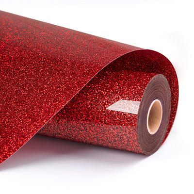 LOKLiK Heat Transfer Vinyl Glitter - 30.5 x 90 cm - Red