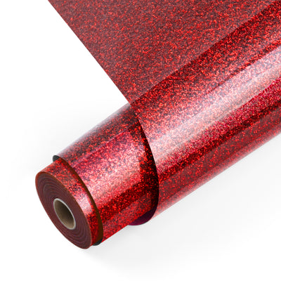 LOKLiK Heat Transfer Vinyl Glitter - 30.5 x 90 cm - Red