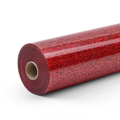 LOKLiK Heat Transfer Vinyl Glitter - 30.5 x 90 cm - Red