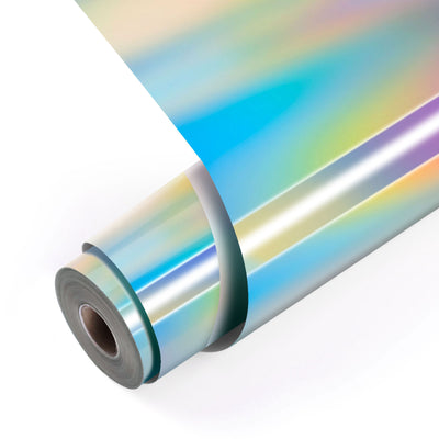 LOKLiK Permanent Adhesive Vinyl Holographic - 30.5 x 90 cm - Iridescent Silver