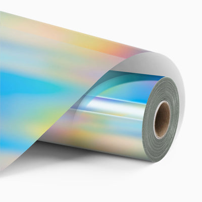 LOKLiK Permanent Adhesive Vinyl Holographic - 30.5 x 90 cm - Iridescent Silver