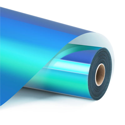 LOKLiK Permanent Adhesive Vinyl Holographic - 30.5 x 90 cm - Aqua Blue