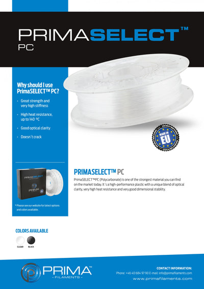 PrimaSelect™ PC (Poly Carbonate) Filament - 500g - Technology Outlet