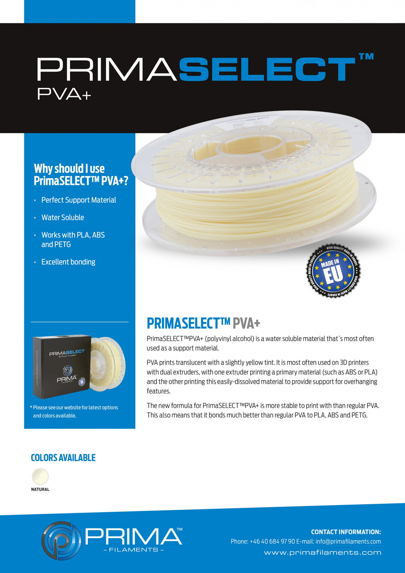 PrimaSelect™ PVA+ Filament - 1.75mm - 500 g - Natural - Technology Outlet