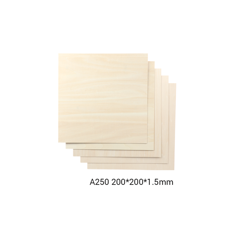 Snapmaker Basswood Sheet-A250 200x200x1.5mm  5-pack - Technology Outlet